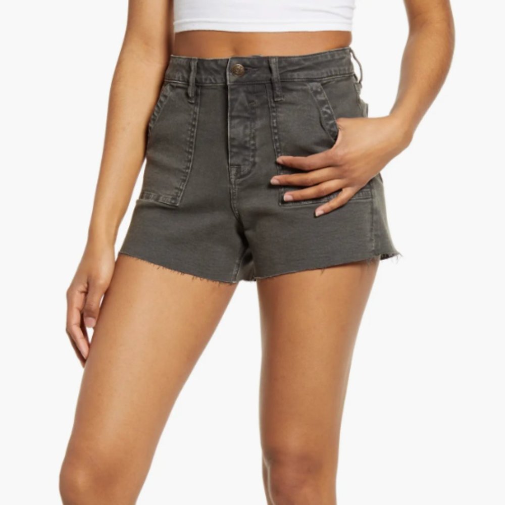 Vigoss Utilitarian Dark Grey Denim Shorts